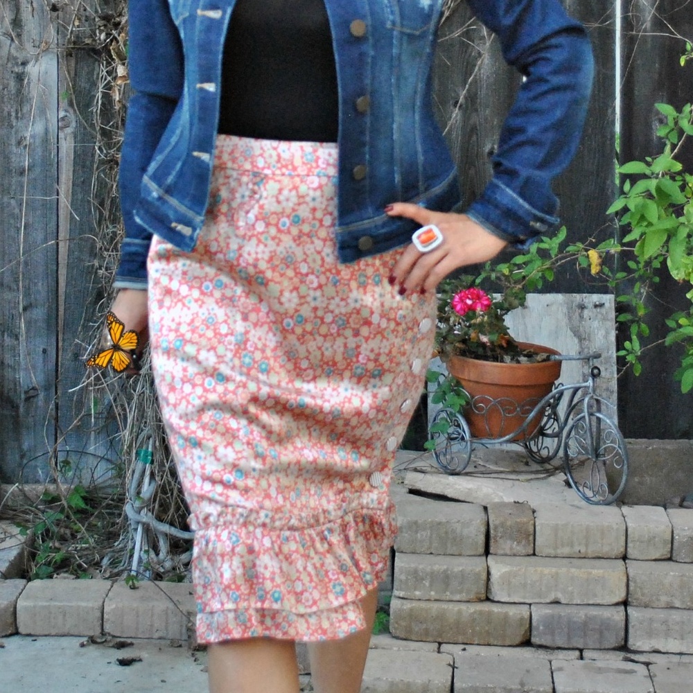 MARC JACOBS SILKFloralCadet  skirt